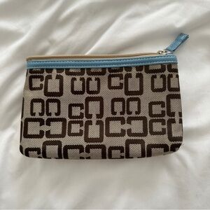 Brown and Blue Patterned Coin Purse